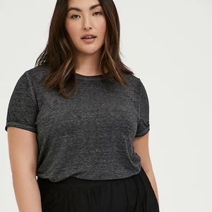 CLASSIC FIT CREW TEE - VINTAGE BURNOUT BLACK